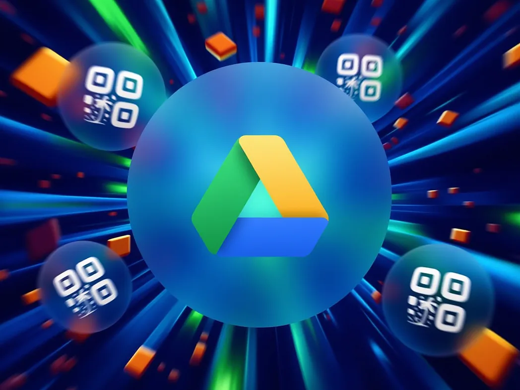 Google Drive QR code generator preview showing custom QR codes opening shared folders for classroom handouts