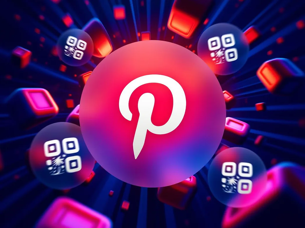 Pinterest QR code generator preview showing custom QR codes with logos