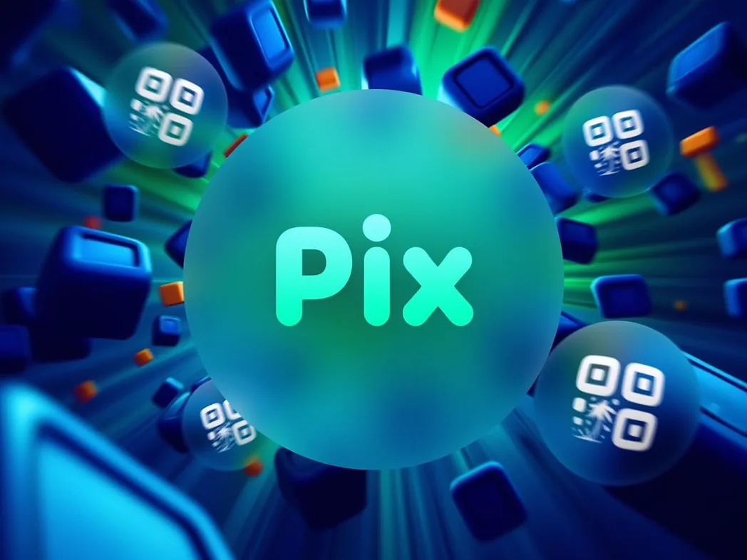 Pix QR code generator preview showing custom BR Code QR codes with brand logos