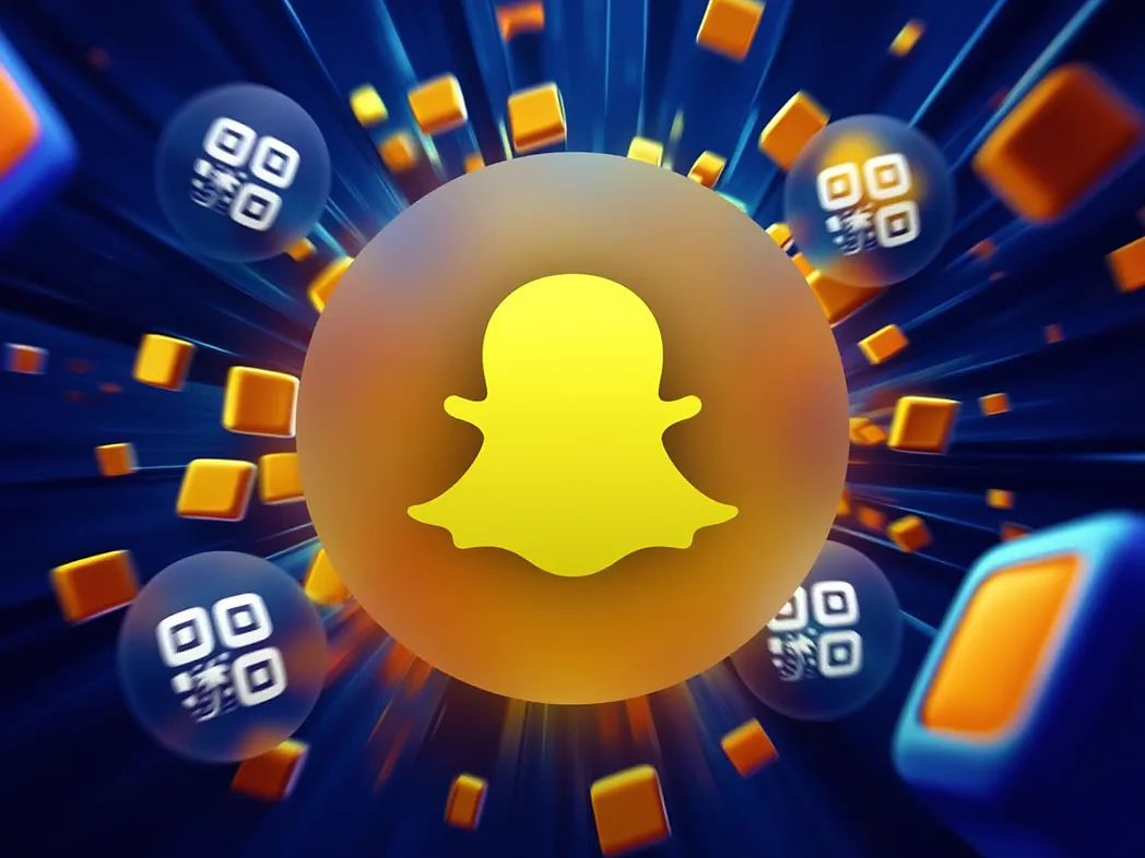 Snapchat QR code generator preview showing custom QR codes with logos