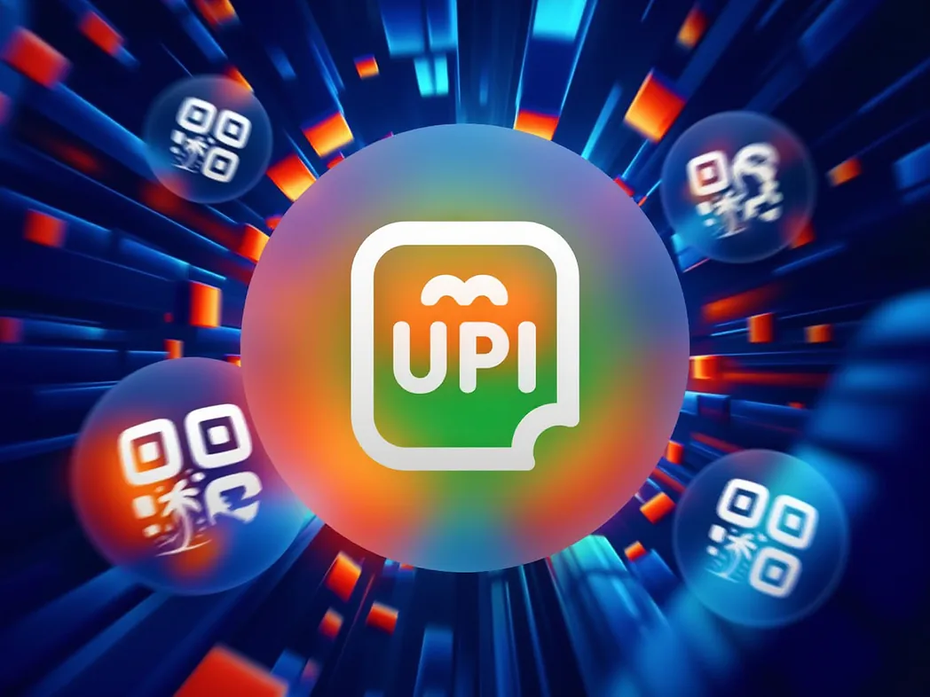 Sample UPI QR code generator preview showing custom NPCI VPA QR codes with brand logos for shop counters and invoices.