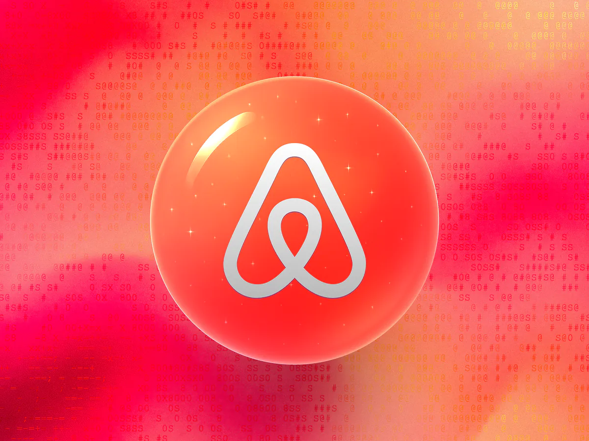 Airbnb QR Code Generator: Free & Customizable Glossy coral 3D orb with a white Airbnb logo on a vibrant gradient for the Airbnb QR code generator