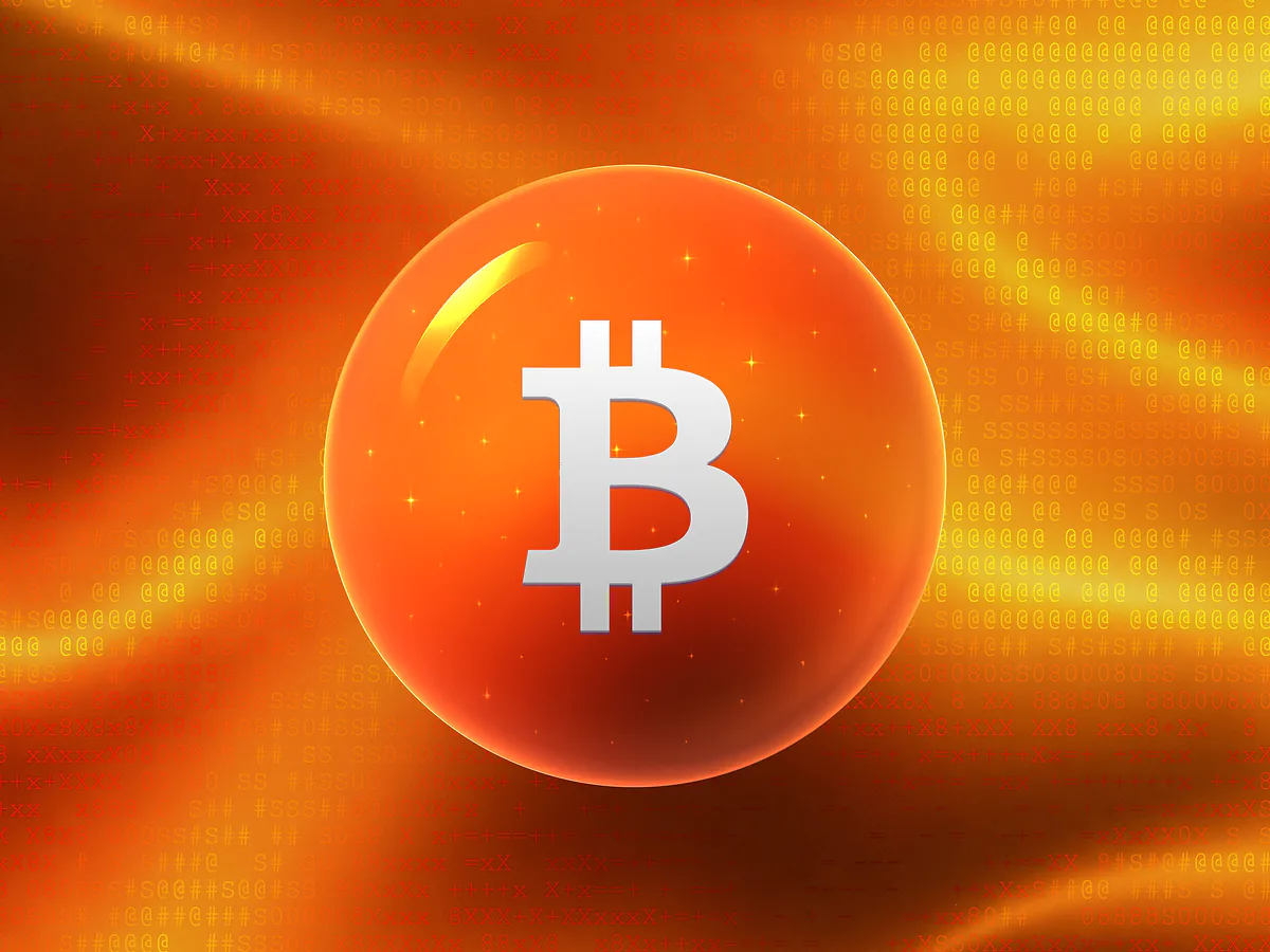 Bitcoin QR Code Generator: Free & Customizable Glossy orange 3D orb with a white Bitcoin coin icon on a vibrant gradient for the Bitcoin QR code generator