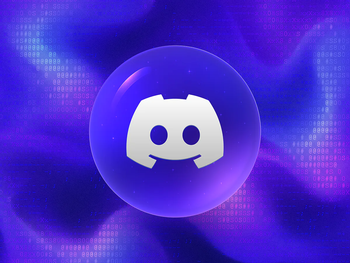 Discord QR Code Generator: Free & Customizable Glossy indigo 3D orb with a white game-face logo on a vibrant gradient for the Discord QR code generator