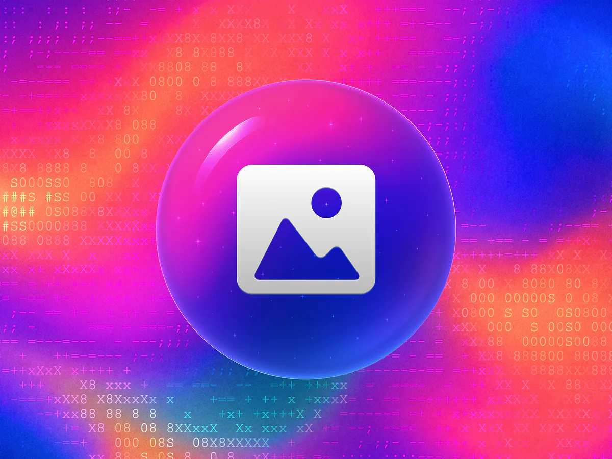 Gallery QR Code Generator: Free & Customizable Glossy pink 3D orb with a white photo gallery icon on a vibrant gradient for the Gallery QR code generator