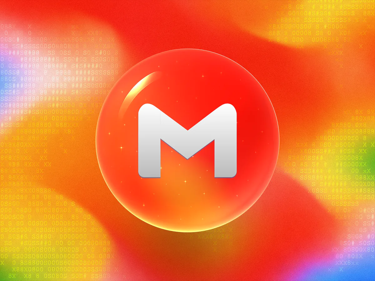 Gmail QR Code Generator: Free & Customizable Glossy red 3D orb with a white envelope icon on a vibrant gradient for the Gmail QR code generator