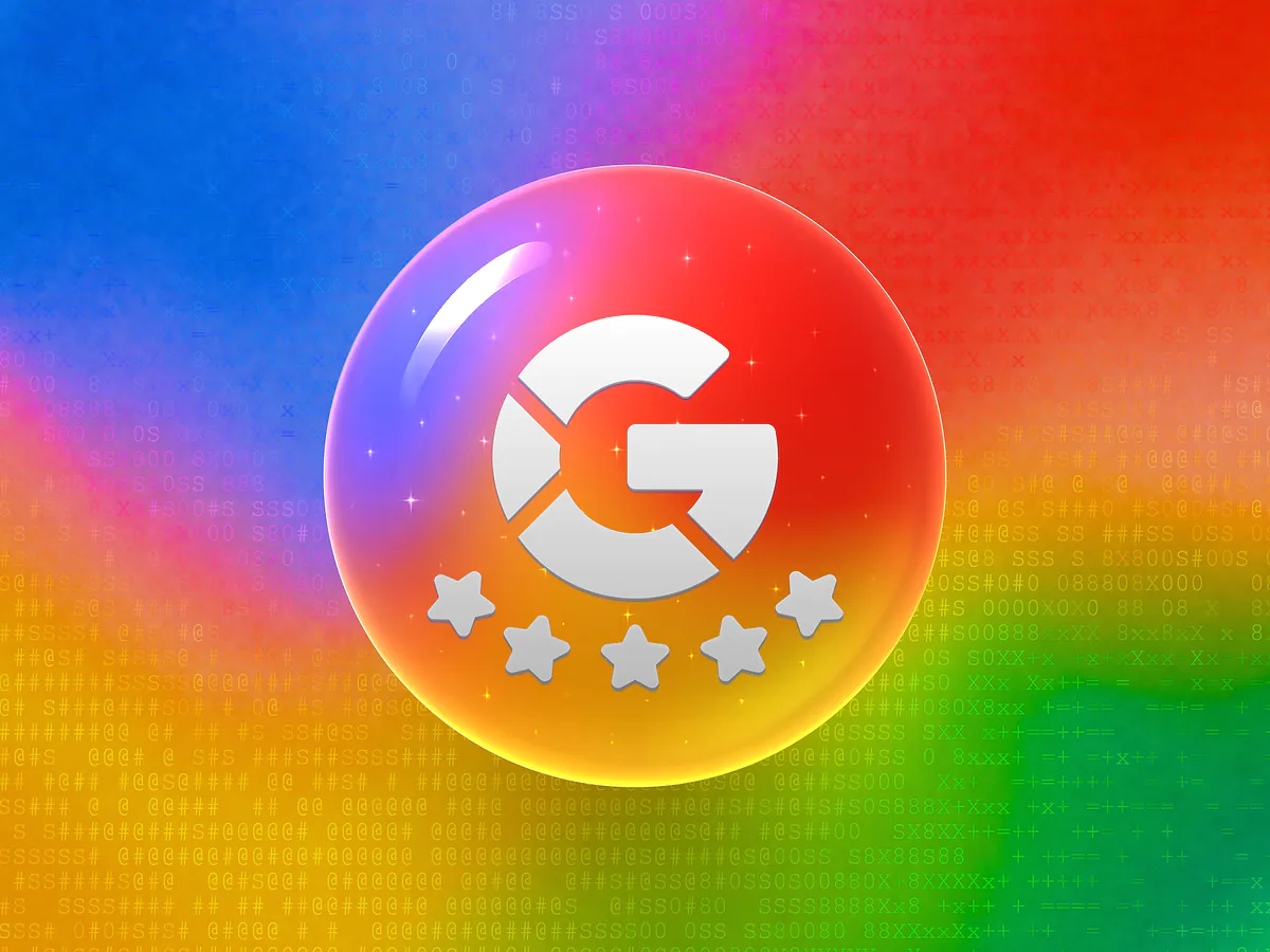 Google Reviews QR Code Generator: Free & Customizable Glossy blue 3D orb with a white star-rating icon on a vibrant gradient for the Google Reviews QR code generator