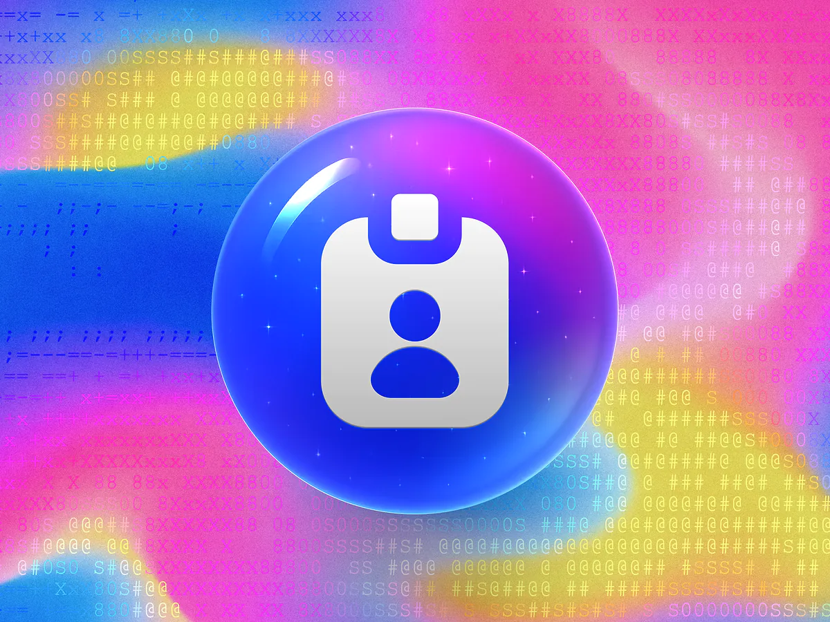 MeCard QR Code Generator: Free & Customizable Glossy sky-blue 3D orb with a white contact card icon on a vibrant gradient for the MeCard QR code generator