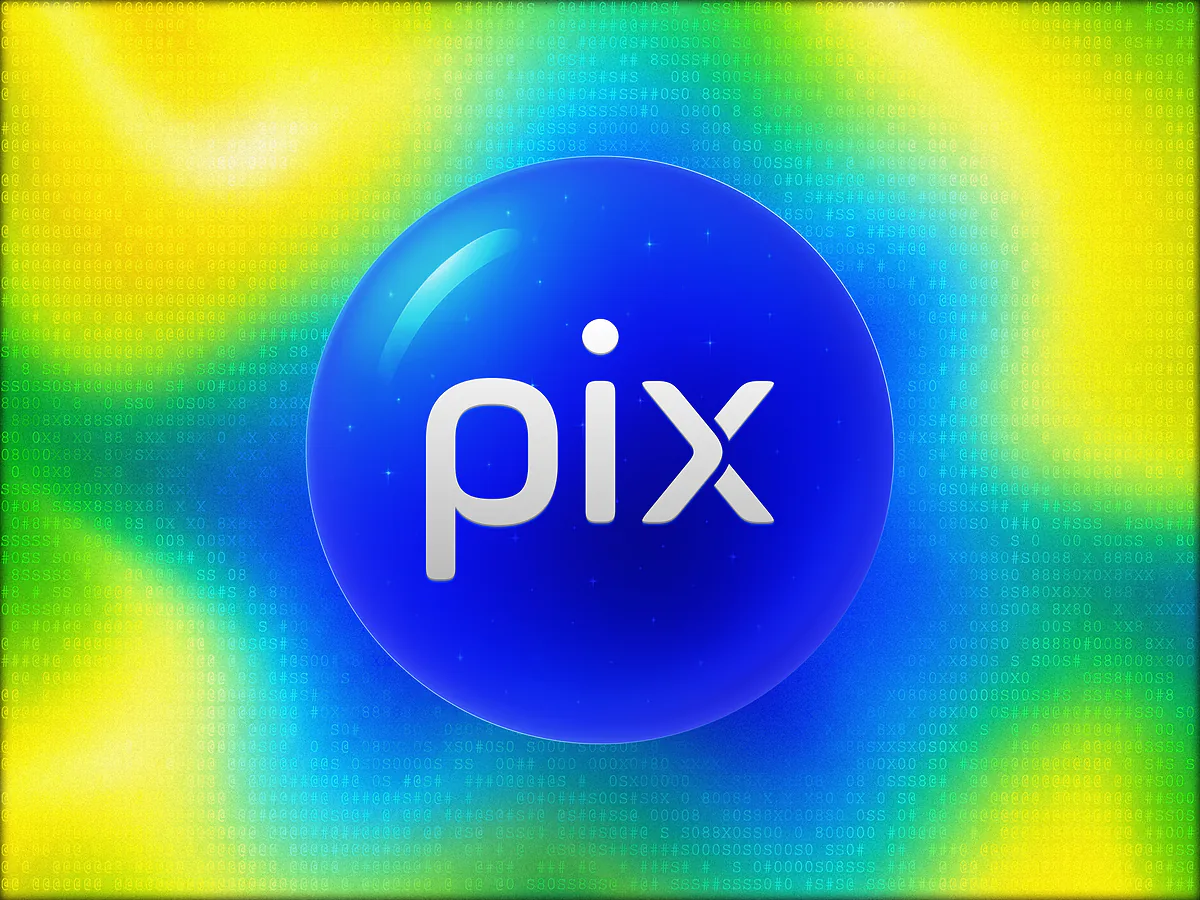 Pix QR Code Generator: Free & Customizable Glossy teal 3D orb with a white Pix logo on a vibrant gradient for the Pix QR code generator